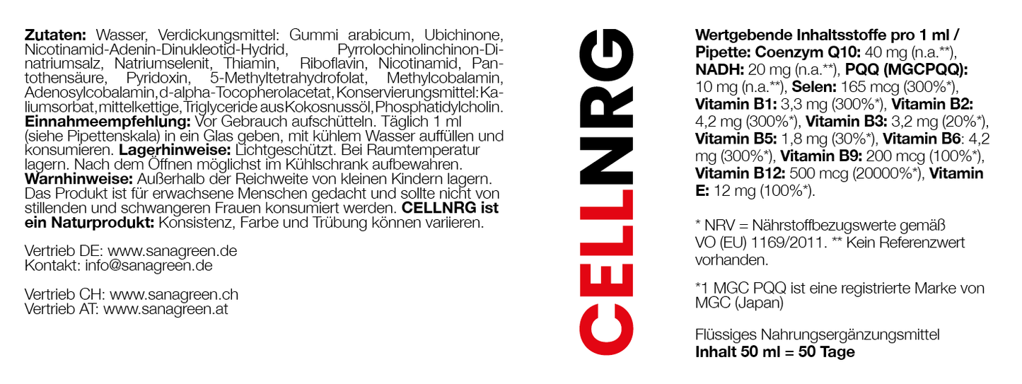 CELLNRG - Vitale Zellen. Mehr Energie. 50ML