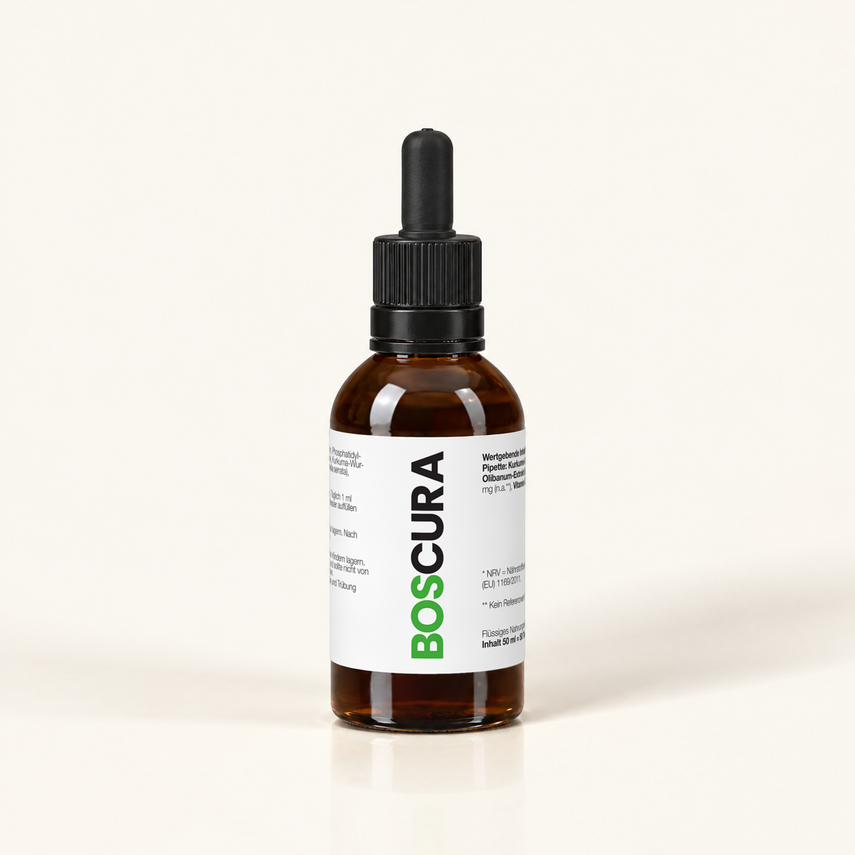 BOSCURA 50-ml-Braunglas-Pipettenflasche, Vorderansicht