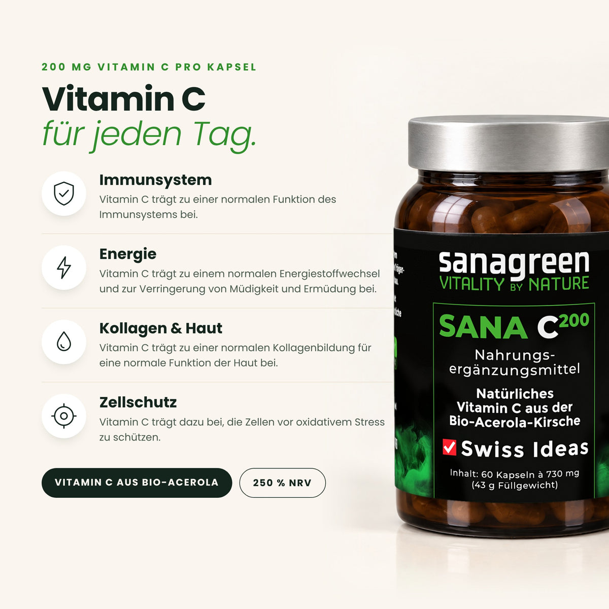 Vitamin C trägt zu einer normalen Funktion des Immunsystems bei